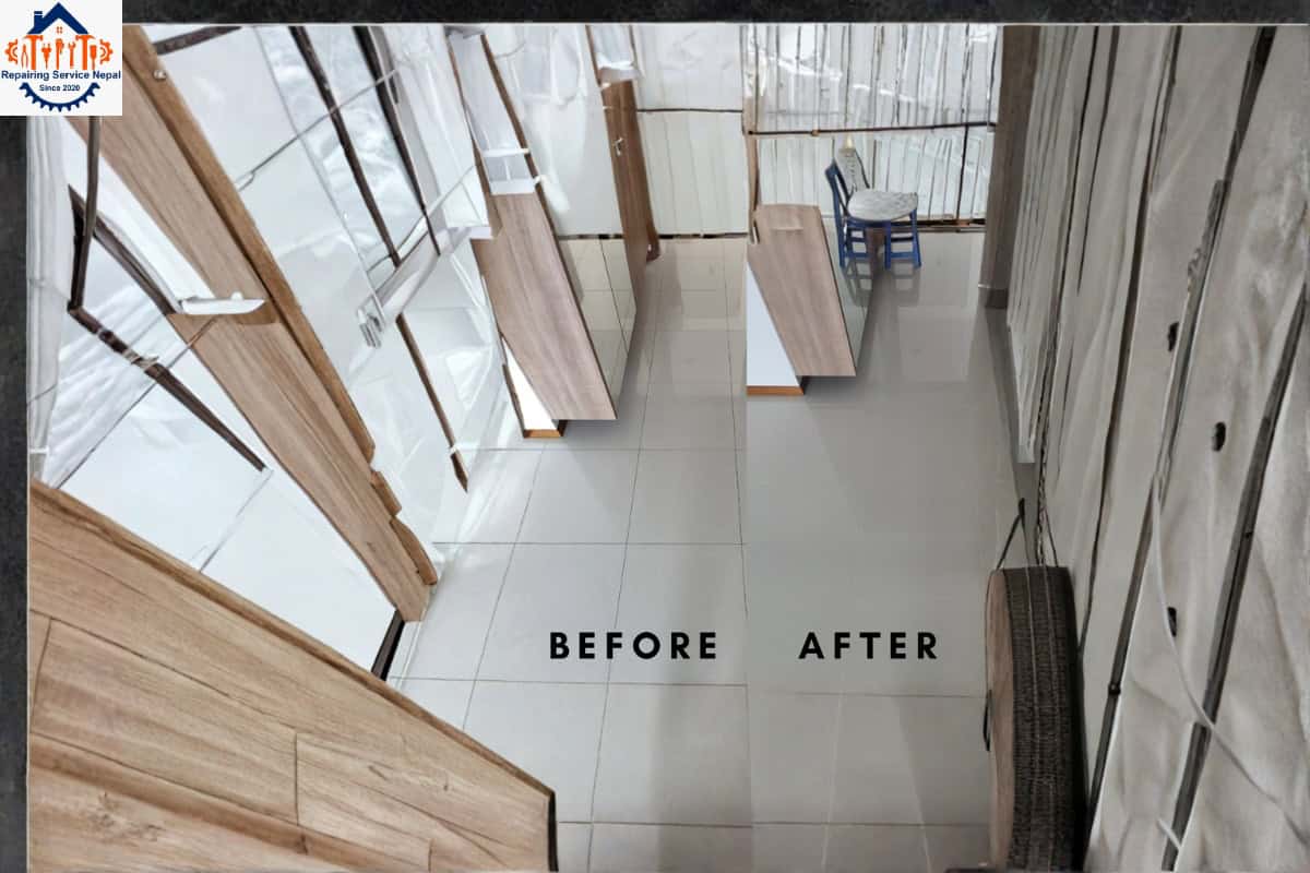 epoxy tile before and after service 