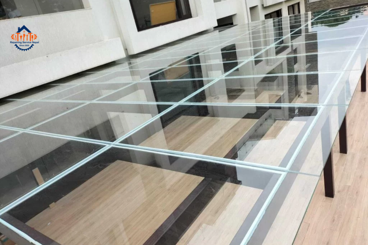 repairing service nepal toughened glass roof